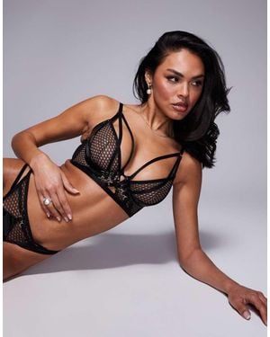 Ann Summers Evoke Padded Plunge Bra - Brown