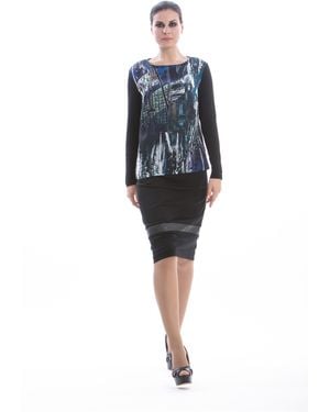 Conquista Classic Straight Skirt - Blue
