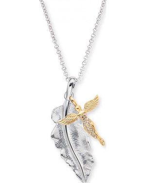 Engelsrufer Ern-Feder-Angel-Big Ladies Feather And Angel Necklace - White