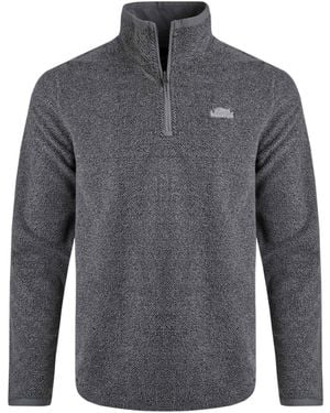 Weird Fish Errill Textured Eco Friendly Quarter Zip Fleece Top (Frost) - Grey