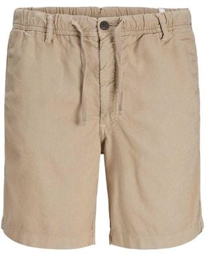Jack & Jones And Linen Blend Shorts (Crockery) - Natural