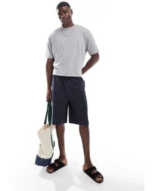 ASOS Long Length Canvas Cargo Shorts - Blue