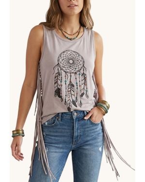 Brave Soul Catch Sleeveless T Shirt Casual Regular Fit Cotton Lace Up Tee - Blue