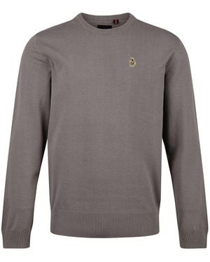 Luke 1977 Gerard 3 Crew Neck Knitted Jumper - Grey