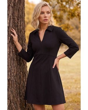 Roman Petite Zip Front Dress - Blue