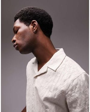 TOPMAN Short Sleeve All Over Embroidered Shirt - Multicolour