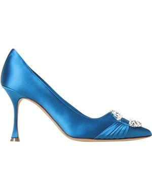 Manolo Blahnik Maida 090 Satin Court Shoes - Blue