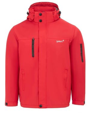 Gelert Hooded Solid Patterned Parka Jacket - Red