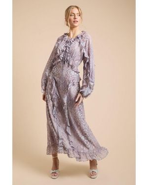 Oasis Frill Keyhole Maxi Dress - Natural
