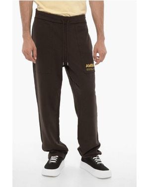 Ambush Joggingbroek Van Geborsteld Katoen Met Contrasterend Logo - Zwart
