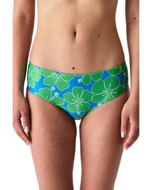 Penti Beralis Floral Textured Mid Waist Bikini Bottom - Blue