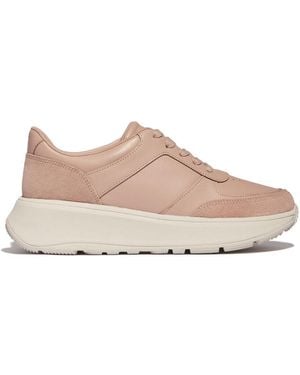 Fitflop F-Mode Leather Flatform Trainers Classic - Pink