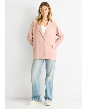Gini London Oversized Tailored Blazer - Pink