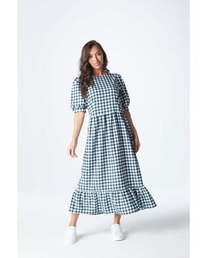 Urban Bliss Brittany Check Smock Dress - Blue