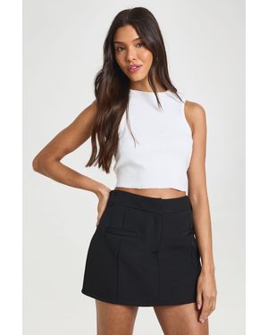 Boohoo Seam Detail Fitted Tailored Skort - Black