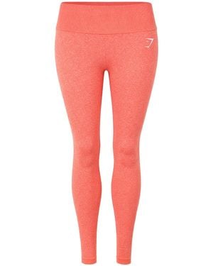 GYMSHARK Vital Seamless Marl Leggings - Red