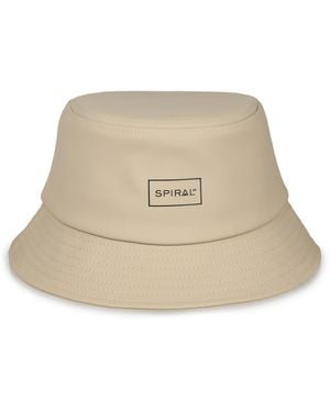 Spiral Accessories Wordmark Ribbed Cord Effect Bucket Hat - Natural
