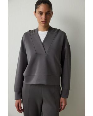 Penti Cropped Hooded Hoodie - Grey