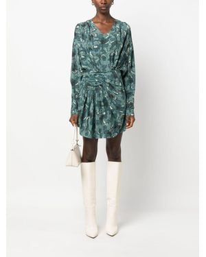 IRO Fontana Printed Short Dress - Green