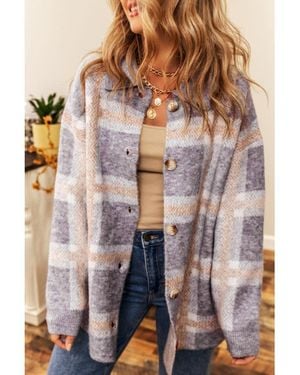 Everyday the Label Geruit Vest Met Kraag En Lichte Stretch - Roze