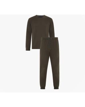 Ted Baker Waffle Pyjama Set Loungewear Khaki - Green