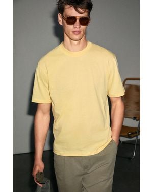 Grimelange Ribbed Crew Neck T-Shirt - Yellow