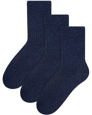 Steve Madden 3 Pairs Wool Dress Socks - Blue