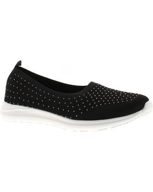 Platino Flat Shoes Meryl Slip On Textile - Black