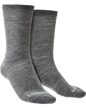 Bridgedale 2 Pack Liner Base Layer Boot Socks - Grey