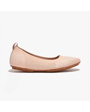 Fitflop Allegro E01 Ladies Court Shoes Almond Tan/Platino - Pink