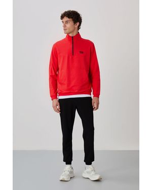 TOMMY LIFE Zip-Front Sweatshirt And Trousers Set - Red