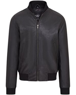 Infinity Leather Soft Ma-1 Varsity Bomber Jacket - Grey
