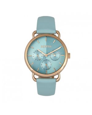 Bertha Gwen Leather-Band Watch W/Day/Date - Blue