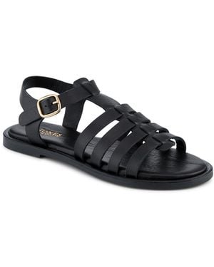 Jones Bootmaker Hera Leather Strappy Buckled Sandals - Black