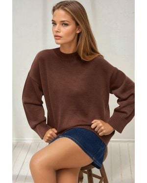 Hiccup Crew Neck Cosy Jumper - Brown