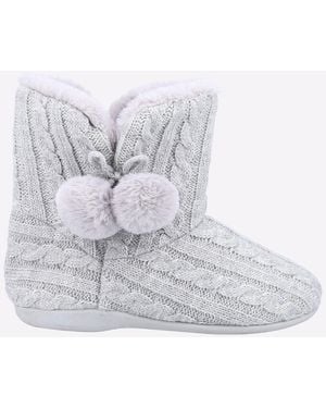 Fleet   Foster Apple Knitted Bootie Slipper - White