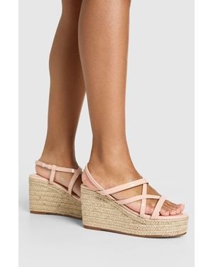 Boohoo Strappy Open Toe Wedges - Natural