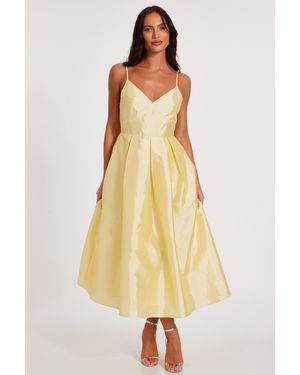 Quiz Light Taffeta Midaxi Dress - Yellow
