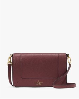 Kate Spade Lena Pebbled Leather Mini Flap Crossbody - Purple