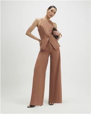 River Island Jumpsuit Collarless Asymmetric - Natural