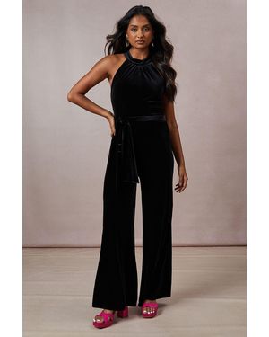 Oasis Occasion Velvet Jumpsuit - Black