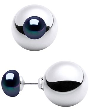Ateliers Saint Germain Earrings Both Sides Real Cultured Freshwater Pearls 7 Mm - White
