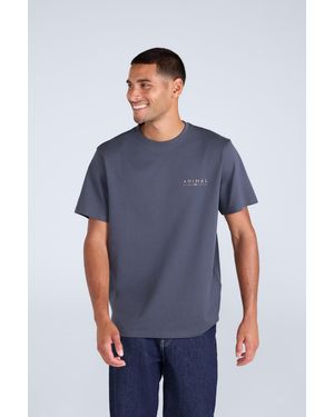 Mountain Warehouse 'Chase' T-Shirt Cotton Relaxed Fit Breathable Summer Tee - Blue