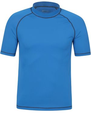 Mountain Warehouse Uv Rash Vest Sun Protection Quick Drying Swimwear Stretchy Beach Surf Top - Blue