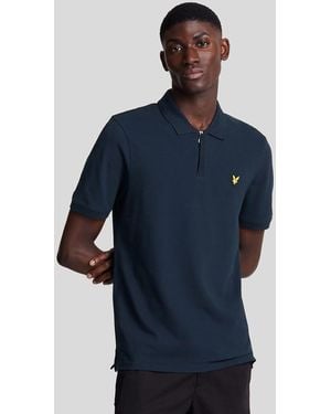 Lyle & Scott And Zip Polo Shirt - Blue