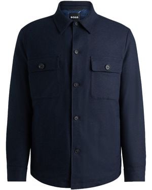 BOSS P-Carper-Os-Inpad244 Padded Overshirt Dark - Blue