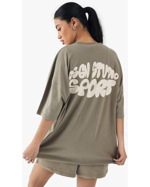 DSGN Studio Sport Bubble Print Oversized T-Shirt - Grey
