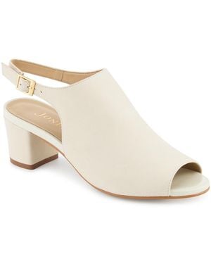 Jones Bootmaker Xandra Smart Leather Slingback Peep Toe Sandals - White