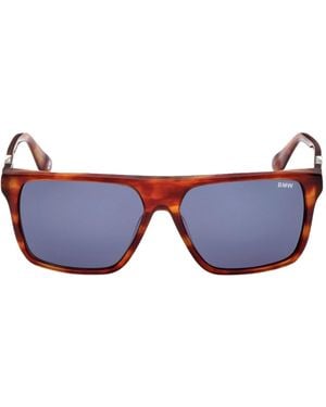 BMW Havana Framed Lensed Sunglasses - Blue