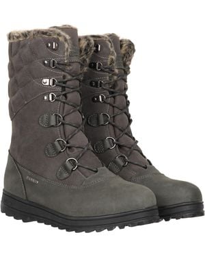 Mountain Warehouse 'Vostock' Snow Boots Leather Waterproof Breathable Hiking Shoes - Black